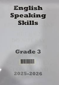 Image of English Speaking Skills Grade 3 2025-2026